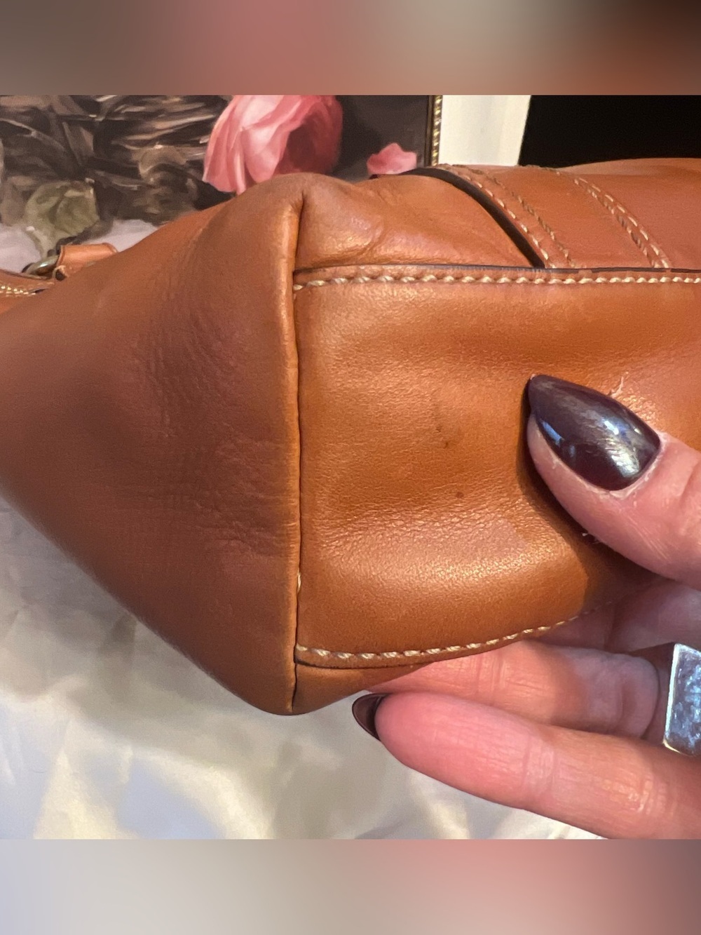 Coach Legacy Gigi Tote Shoulder Bag Whiskey leather brass turnlock pocket F12888 - Picture 10 of 17